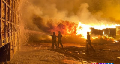 بالفيديو .. حريق صخم فى سوق الأعلاف بالسعودية