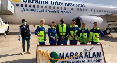 وصول أولى رحلات الخطوط الجوية الاوكرانية الي مطار مرسي علم
