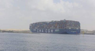 “قناة السويس” تشهد عبور السفينة “CMA CGM JACQUES SAADE” تعمل بالغاز الطبيعي