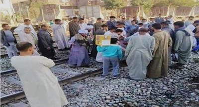 مصرع شخص صدمه قطار ببني مزار شمال المنيا