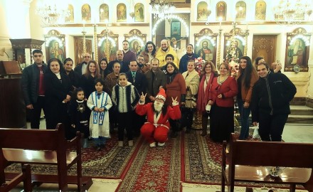 كنيسة القديس نيقولاوس بالمنصورة تؤدي صلوات عيد الميلاد المجيد