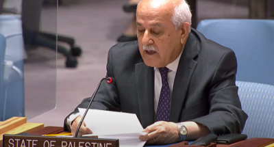 مندوب فلسطين بالأمم المتحدة يدعو إلى وقف فوري لإطلاق النار في غزة وحماية المدنيين