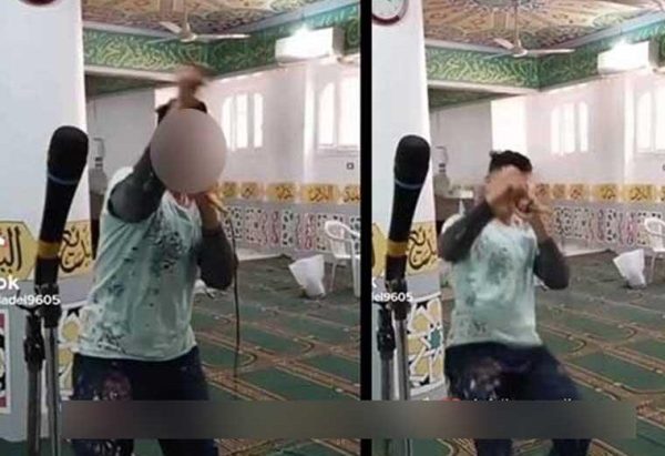 شاب يرقص على أغاني شعبية داخل مسجد.. والأجهزة الأمنية تتحرك (فيديو)
